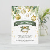 金ゴールドボーブルオーナメント交換クリスマスパーティー 招待状 (スタンド正面)