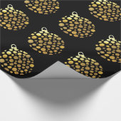 金ゴールドボーブルクリスマスグラム ラッピングペーパー (角)