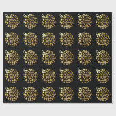 金ゴールドボーブルクリスマスグラム ラッピングペーパー (フラット)