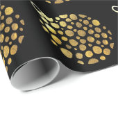 金ゴールドボーブルクリスマスグラム ラッピングペーパー (ロールコーナー)