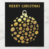 金ゴールドボーブルクリスマスグラム ワインラベル (シングルラベル)