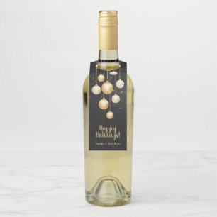 金ゴールドボーブルクリスマスツリーオーナメントオンブラック ボトルネックタグ