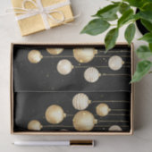 金ゴールドボーブルクリスマスツリーオーナメントオンブラック 薄葉紙 (ギフト)