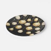 金ゴールドボーブルクリスマスツリーオーナメントパーティー ペーパープレート (アングル)