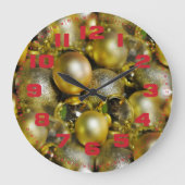 金ゴールドボーブルクリスマス ラージ壁時計 (正面)