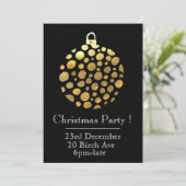 金ゴールドボーブルグラムクリスマスパーティの招待状 招待状 (スタンド正面)