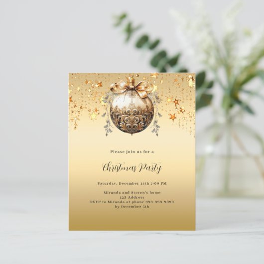 金ゴールドボーブルスタークリスマスパーティの招待状 (スタンド正面)