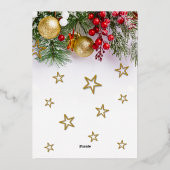 金ゴールドボーブルズホリーベリースタークリスマスパーティー 箔招待状 (裏面)