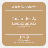 金ゴールドボーミニマルホキャンドル製造ラベル スクエアシール (正面)