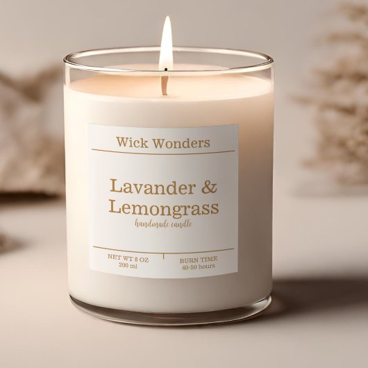 金ゴールドボーミニマルホキャンドル製造ラベル スクエアシール