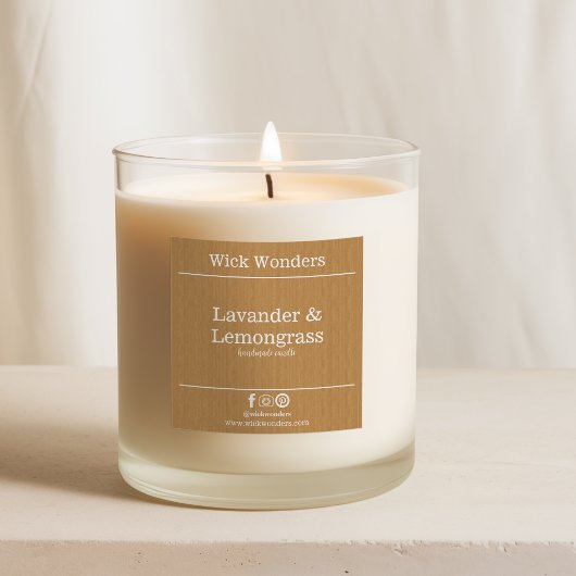 金ゴールドボーミニマルホキャンドル製造ラベル スクエアシール