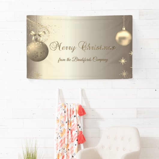 金ゴールドボールスノーフレークススターズカンパニー 横断幕 (インサイチュ)