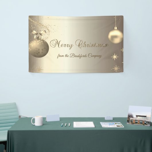 金ゴールドボールスノーフレークススターズカンパニー 横断幕 (トレードショー)