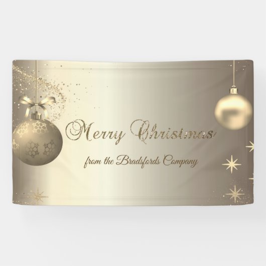 金ゴールドボールスノーフレークススターズカンパニー 横断幕 (横)