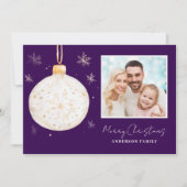 金ゴールドボールフォトクリスマス シーズンカード (正面)