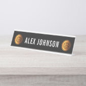 金ゴールドボールボールボールスポーツテーマカスタム選手 デスクネームプレート (正面)