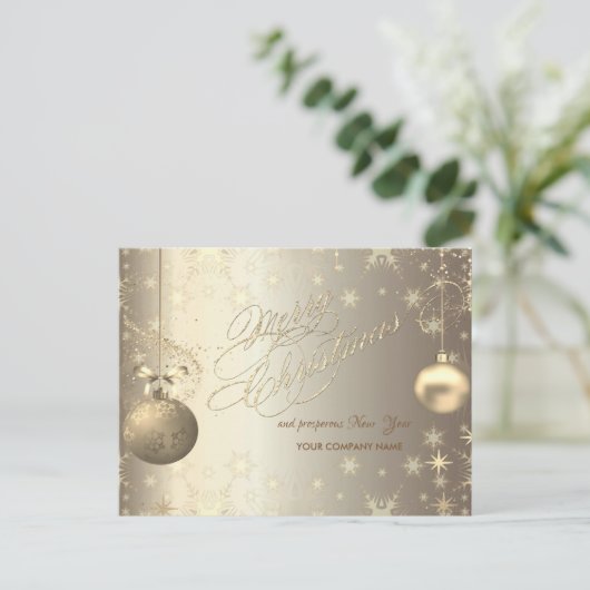 金ゴールドボール雪の結晶のグリーティン企業のグ シーズンポストカード (スタンド正面)