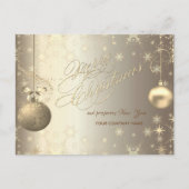 金ゴールドボール雪の結晶のグリーティン企業のグ シーズンポストカード (正面)