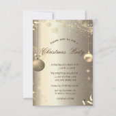 金ゴールドボール雪の結晶スター企業のクリスマス 招待状 (正面)