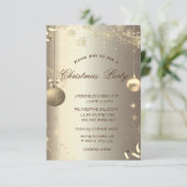 金ゴールドボール雪の結晶スター企業のクリスマス 招待状 (スタンド正面)