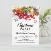 金ゴールドボー素朴ブルズホリーベリークリスマスパーティー 招待状 (スタンド正面)