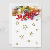 金ゴールドボー素朴ブルズホリーベリークリスマスパーティー 招待状 (裏面)