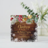 金ゴールドボー素朴ブルズホリーベリークリスマスパーティー 招待状 (スタンド正面)