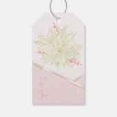 金ゴールドポインセチアトレンディースクリプトピンクハッピーホリデー ギフトタグ (裏面)