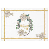 金ゴールドポインセツィアティスザシーズンホリデーテーブルクロス テーブルクロス (正面(横))