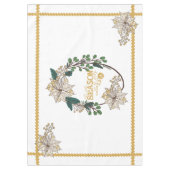 金ゴールドポインセツィアティスザシーズンホリデーテーブルクロス テーブルクロス (正面)