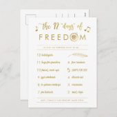 金ゴールドポストCOVID 12日のフリーダムクリスおもしろいマス シーズンポストカード (正面/裏面)