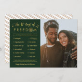 金ゴールドポストCovid 12日フリーダムフォトクリスマス シーズンカード (正面/裏面)