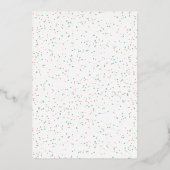 金ゴールドポップ・アートの紙吹雪男女兼用ピンクベビーシャワー 箔招待状 (裏面)