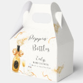 金ゴールドポピエレガントンボトルシャンパンベビーシャワー フェイバーボックス (正面)