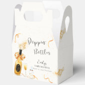 金ゴールドポピエレガントンボトルシャンパンベビーシャワー フェイバーボックス (見開き)