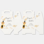 金ゴールドポピエレガントンボトルシャンパンベビーシャワー フェイバーボックス (見開き)