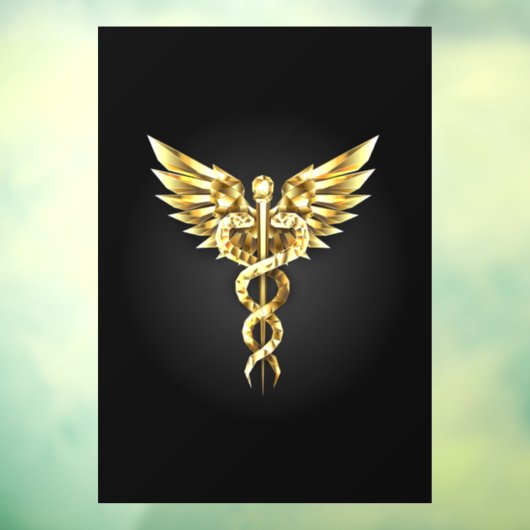 金ゴールドポリゴン記号のカドゥセウス ウィンドウサイン (シート3)