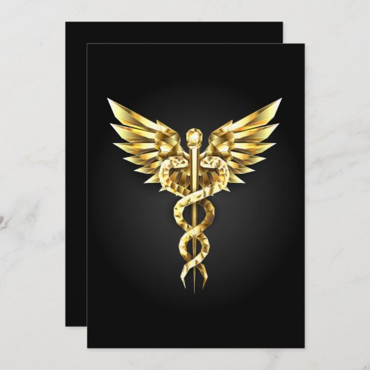 金ゴールドポリゴン記号のカドゥセウス シーズンカード (正面/裏面)