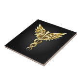 金ゴールドポリゴン記号のカドゥセウス タイル (側面)