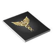 金ゴールドポリゴン記号のカドゥセウス ノートパッド (アングル)