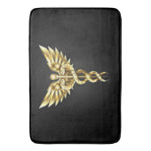 金ゴールドポリゴン記号のカドゥセウス バスマット (正面縦)