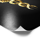 金ゴールドポリゴン記号のカドゥセウス フォトプリント            (角)