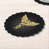 金ゴールドポリゴン記号のカドゥセウス ペーパーコースター (アングル)