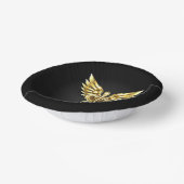 金ゴールドポリゴン記号のカドゥセウス ペーパーボウル (傾斜あり)