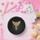 金ゴールドポリゴン記号のカドゥセウス ペーパーボウル (パーティー)