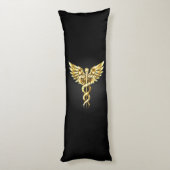 金ゴールドポリゴン記号のカドゥセウス ボディピロー (裏面 (縦))