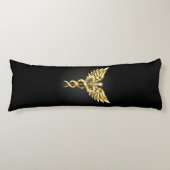金ゴールドポリゴン記号のカドゥセウス ボディピロー (正面)