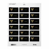 金ゴールドポリゴン記号のカドゥセウス ラベル (フルシート)