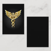 金ゴールドポリゴン記号のカドゥセウス 予約カード (正面/裏面)