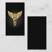 金ゴールドポリゴン記号のカドゥセウス 割引カード (正面/裏面)